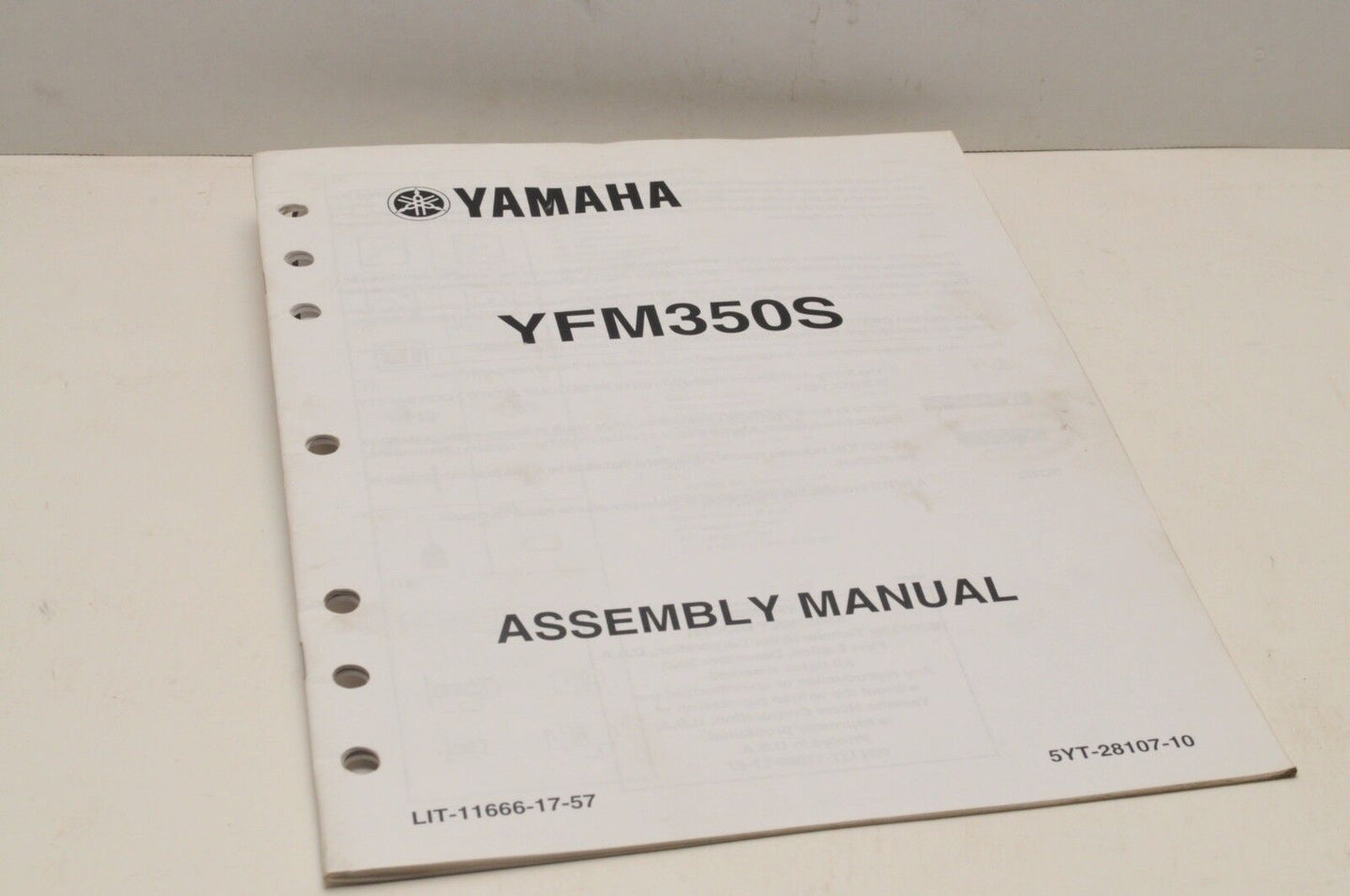 Genuine Yamaha ASSEMBLY SETUP MANUAL YFM350S RAPTOR 350 2004 LIT-11666-17-57 - Very Good