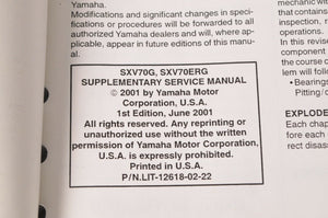Yamaha Supplementary Service Manual Repair Maintenance Shop | SXV70G 2002 - Very Good