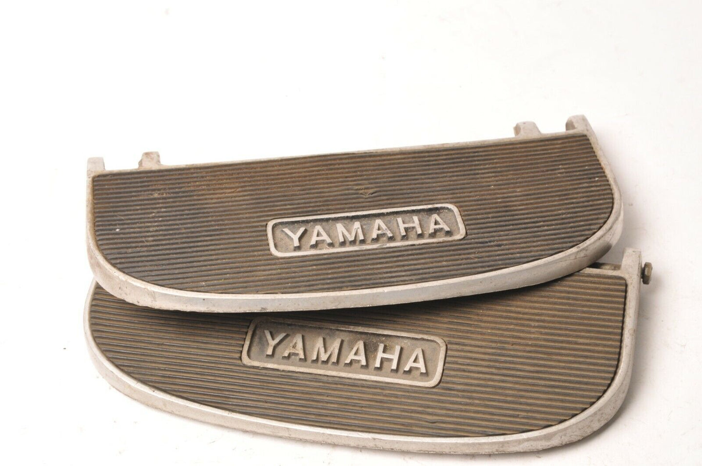 Genuine Yamaha Vintage Classic Floorboards Footrest Foot Rests embossed logo - Very Good