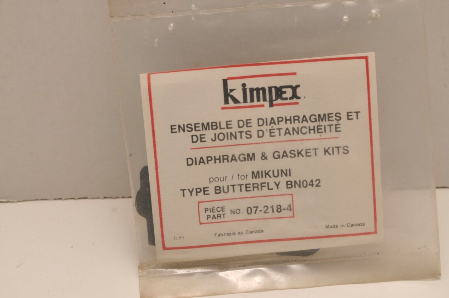 NOS Kimpex 07-218-04 Diaphragm & Gasket Set - Mikuni BN042 - Like New