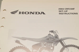 2004 CRF230F CRF 230F GENUINE Honda Factory SETUP INSTRUCTIONS PDI MANUAL S0203 - Very Good