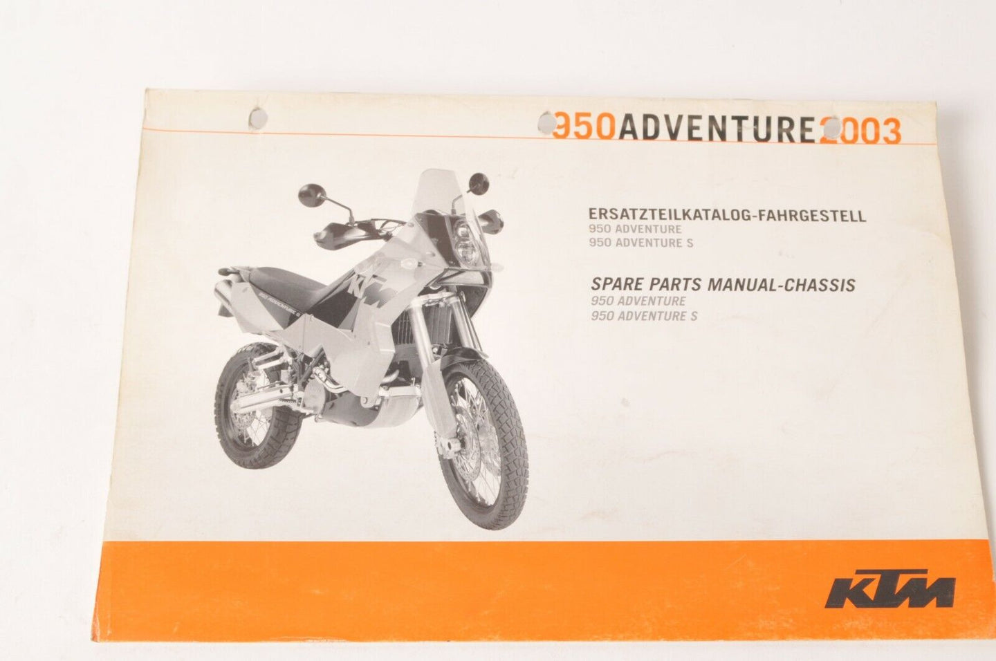Genuine Factory KTM Spare Parts Manual Chassis 950 Adventure/S 2003 03 | 3208106 - Very Good