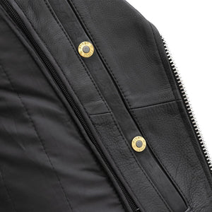 First MFG Women's Motorcycle Jacket - The Popstar Premium Black Leather