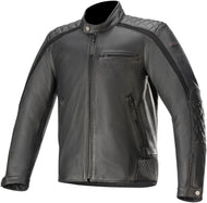 Alpinestars Hoxton V2 Black Leather Motorcycle Jacket Mens Premium Full Grain 56 - Motomike Canada