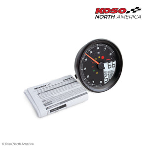 Koso HD-05 LCD Multi-Function Tank Mounted Gauge Speedo for 04+ Dyna Softail