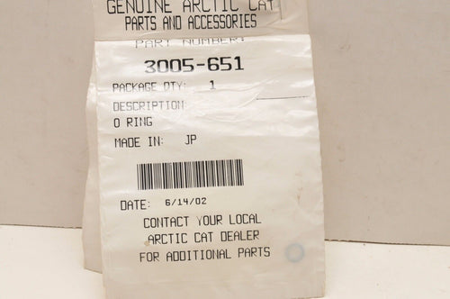 NEW NOS OEM ARCTIC CAT 3005-651 O-RING Qty:2 HEAD COVER ZR ZL ZRT 500 600 800 ++ - Like New