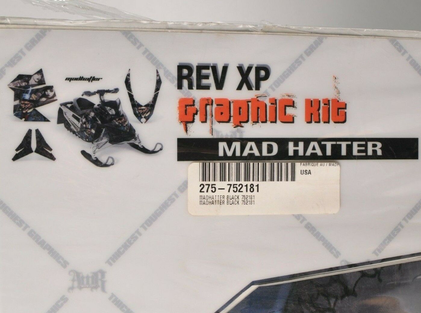 AMR MadHatter Black graphic kit for Ski-Doo REV XP 2008-2012 MXZ ++ | 752181 - Like New