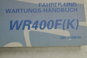 Yamaha Owner's Service Manual - WR400F K 1998 English French German 5BF-28199-80 - Very Good