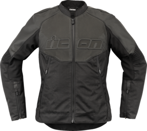 ICON JACKET WM  OVERLORD3 LEATHER CE BK XS 2813-1082