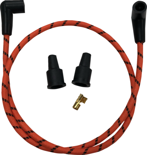 DRAG SPECIALTIES WIRES ORG/BLK BRAID 2104-0400