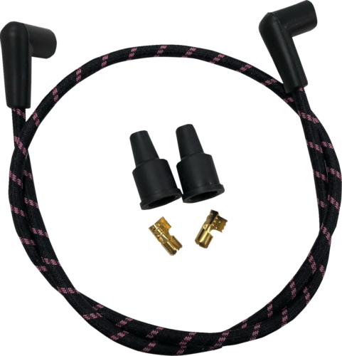 DRAG SPECIALTIES WIRES BLK/PNK BRAID 2104-0401