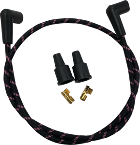 DRAG SPECIALTIES WIRES BLK/PNK BRAID 2104-0401