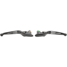 Load image into Gallery viewer, DRAG SPECIALTIES 15-17 S/TAIL M/BLK SLOTTED LEVER SET H07-0603MB - Motomike Canada