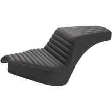 Load image into Gallery viewer, SADDLEMEN Step up Seat - Front Tucknroll/Rear Lattice - Black- Chief I21-04-176