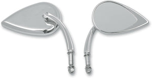 DRAG SPECIALTIES TEARDROP MIRROR CHR SHORT STEM (EA) 0640-0388