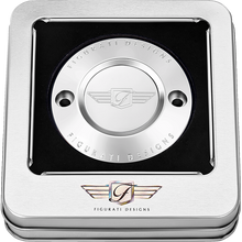 Load image into Gallery viewer, FIGURATI DESIGNS TIMING COVER SILVER WITH FIGURATI DESIGNS LOGO, 2-HOLE FD01-TC-2H-SS