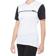 Load image into Gallery viewer, 100% RIDECAMP WOMEN'S SHORT SLEEVE JERSEY WHITE/BLACK - L 40035-00008