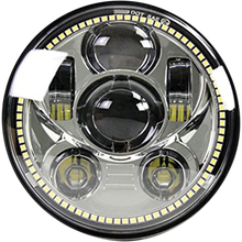 Load image into Gallery viewer, SPEED DEMON 45W - 5.75" Motorcycle Headlight - Chr- w/ DRL Halo - DOT 10-20209
