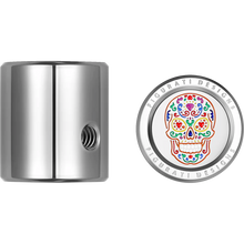 Load image into Gallery viewer, FIGURATI DESIGNS HEEL-TOE SHIFTER COVER SILVER WITH SUGAR SKULL FD30-HTSCSS