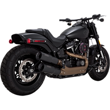 Load image into Gallery viewer, VANCE &amp; HINES 18-UP FATBOB HI-OUTPUT SLIP-ONS BLK 46547