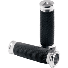 Load image into Gallery viewer, PERFORMANCE MACHINE 82-17 RUBBER GRIPS CHROME (PR) 0063-2007-CH - Motomike Canada