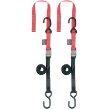 Load image into Gallery viewer, POWERTYE MFG. 1" SOFT TYE TIE DOWNS BLACK/RED (pR) 23621