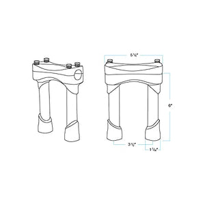 Biltwell Murdock Straight Risers (6", Black)