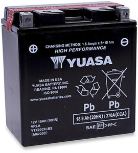 YUASA YTX20CH-BS HI-PERF W/ACID PACK YUAM6220C