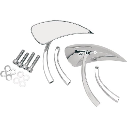 DRAG SPECIALTIES TEARDROP MIRROR W/SHORT/LONG STEMS (PR) 0640-0082