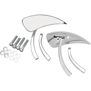 DRAG SPECIALTIES TEARDROP MIRROR W/SHORT/LONG STEMS (PR) 0640-0082