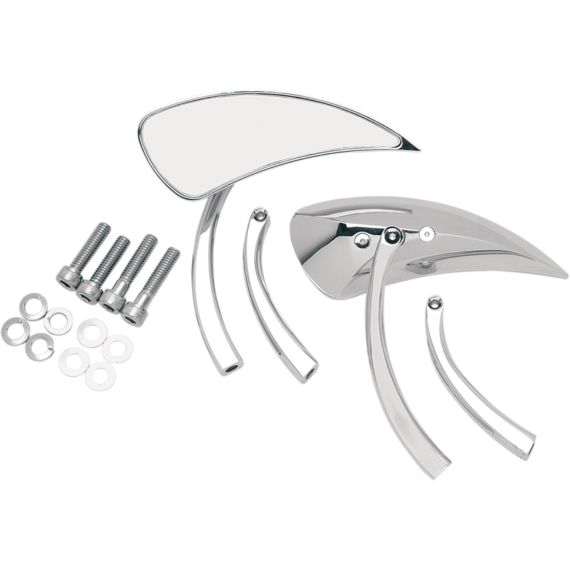 DRAG SPECIALTIES TEARDROP MIRROR W/SHORT/LONG STEMS (PR) 0640-0082