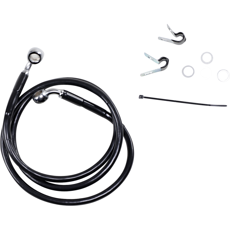 DRAG SPECIALTIES 04-10883C/1200C +4 BLK FRT BRK LINE KIT 660310-4BLK