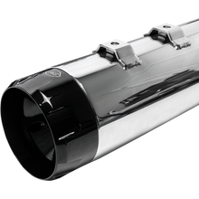 Load image into Gallery viewer, S&amp;S CYCLE 95-16 FLHT MUFFLERS 4.5" CHR/B.THRST 550-0619