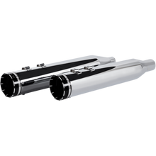 Load image into Gallery viewer, KHROME WERKS 4.5" HP-PLUS CHROME TRACER BILLET TIP MUFFLERS 2017+ TOURING 202735