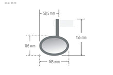 Load image into Gallery viewer, HIGHSIDER MIRROR BAR END IRON CROSS CHROME EACH 301-113