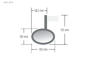 HIGHSIDER MIRROR BAR END IRON CROSS CHROME EACH 301-113