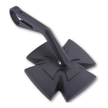 Load image into Gallery viewer, HIGHSIDER MIRROR BAR END IRON CROSS MATTE BLACK EACH 301-112