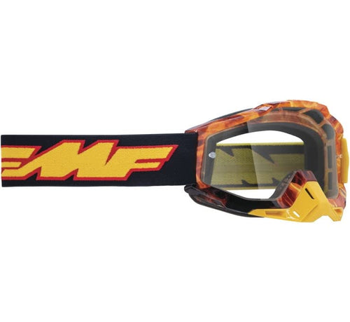 FMF Racing PowerBomb Spark Goggles Spark/Clear Lens OSFM Yellow Spark/Clear Lens