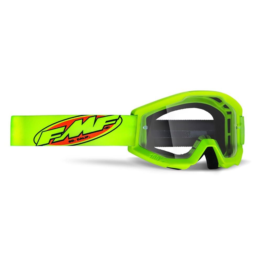 FMF Racing PowerCore Goggles Yellow/Clear Lens OSFM Green Yellow/Clear Lens