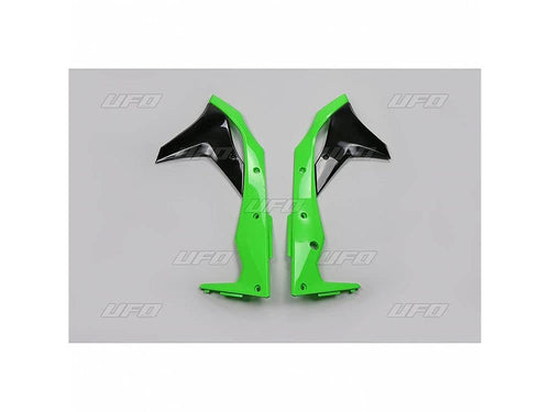 UFO Radiator Inlets Original Colour 2017 Green/Black Kawasaki Kx250F