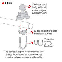 Load image into Gallery viewer, RAM MOUNTS Base with Zinc Coated U-Bolt and 1-Inch Ball for Rails from 0.5 to 1.25-Inch in Diameter