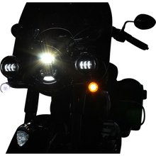 Load image into Gallery viewer, CUSTOM DYNAMICS IND Frnt Turn Signal, w White Halo &amp; Amber- Chrome PR PB-IND-FTS-AW-C