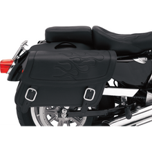 Load image into Gallery viewer, SADDLEMEN SADDLEBAG,FLAME BLK,LG 3501-0213