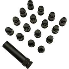 Load image into Gallery viewer, MOOSE UTILITY DIVISION 12mm X 1.5 BLACK LUG NUT SPLINED (16) W/LUG NUT KEY SPMO3807BL4