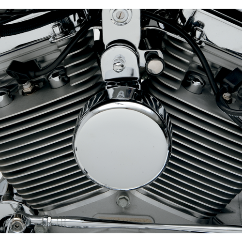 DRAG SPECIALTIES 91-19 ROUND CHR HORN COVER 2107-0043