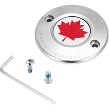 Load image into Gallery viewer, FIGURATI DESIGNS RED MAPLE LEAF TIMING COVER M8 SILVER FD03-TC-2H-SS
