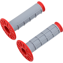 Load image into Gallery viewer, RENTHAL 2 COMPOUND 1/2 WAFFLE GRIPS LITE GREY/RD G156