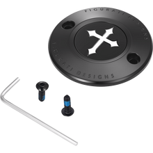 Load image into Gallery viewer, FIGURATI DESIGNS TIMING COVER BLACK WITH CROSS, 2-HOLE FD41-TC-2H-BLK