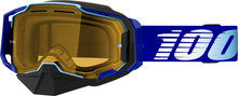 Load image into Gallery viewer, 100% ARMEGA SNOWMOBILE GOGGLE ROYAL - YELLOW LENS 50007-00004