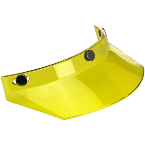 Biltwell | 3 Snap Moto Visor Universal Fit for Most Helmets | Yellow Translucent | MotoX Motocross Retro Vintage Modern Style
